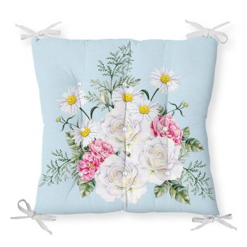 Pernă pentru scaun cu amestec de bumbac Minimalist Cushion Covers Spring Flowers, 40 x 40 cm ieftina