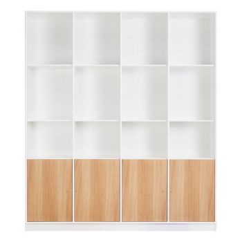 Bibliotecă albă cu aspect de stejar 176x199 cm Mistral - Hammel Furniture