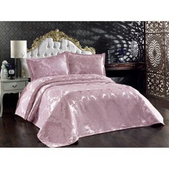 Set de cuvertură de pat și fețe de pernă pentru pat dublu roz 240x260 cm Beste – Mijolnir ieftina