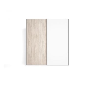 Dulap alb în decor stejar cu uși glisante 182x200 cm Sahara - Marckeric ieftin