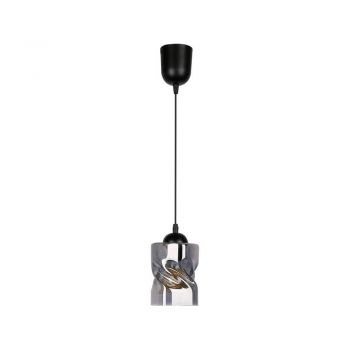 Lustră neagră cu abajur din sticlă ø 10 cm Felis – Candellux Lighting