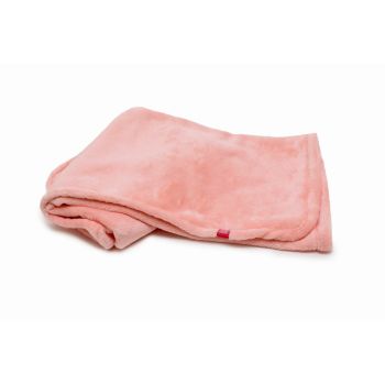 Paturica pufoasa de plus roz KidsDecor din polyester 120x150 cm