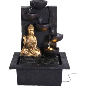 Fantana decorativa Buddha left, 21.5x18x30 cm, poliston, negru
