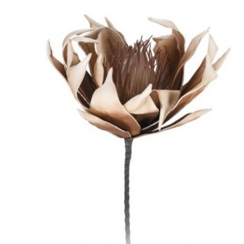 Floare artificiala Protea Roze, H81 cm, poliester, maro ieftina