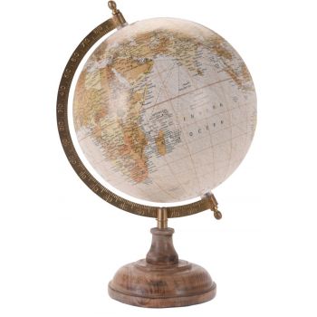 Glob pamantesc decorativ Earth texture, 8x33 cm, lemn de mango, crem