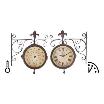 Set ceas și termometru pentru grădină Esschert Design Rustic