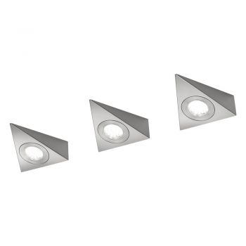 Aplică de perete argintie LED din metal (lungime 11 cm) Ecco – Trio ieftina