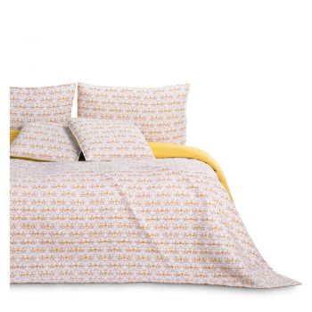 Cuvertură galbenă pentru pat de o persoană 170x210 cm Folky – AmeliaHome