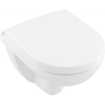 Set vas WC suspendat Villeroy & Boch O.Novo CeramicPlus 49x36cm Directflush si capac cu Inchidere lenta alb Alpin ieftin