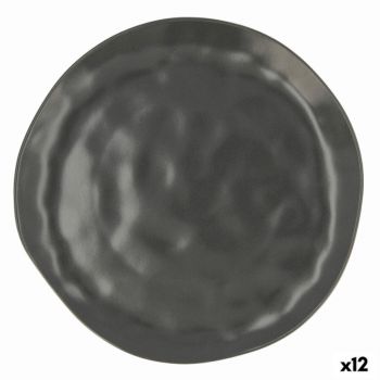Set 12 farfurii, Bidasoa, Cosmos, Ø 26 cm, ceramica, negru