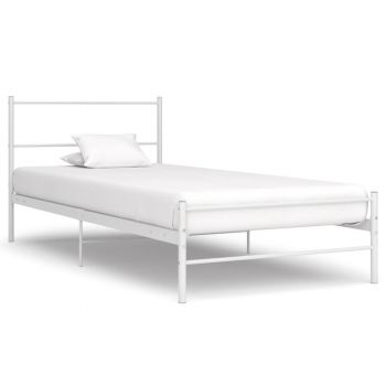 Cadru de pat, alb, 90 x 200 cm, metal-284692