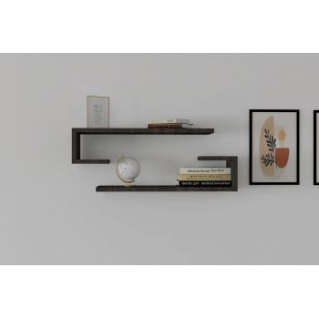Raft de perete, Asse Home, Eldo, 60x15x19.6 cm, PAL , Maro inchis