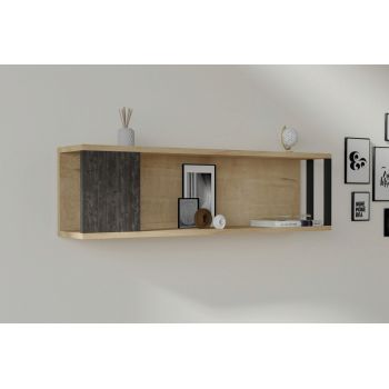 Raft de perete, Asse Home, Meedo , 100x29x20 cm, Pin Atlantic / Antracit