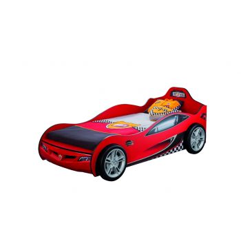 Pat pentru copii Car, Çilek, Race Cup Carbed-Red (90X190), 109x80x208 cm, Multicolor