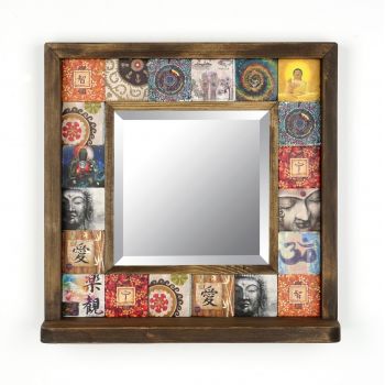 Oglinda decorativa, Evila Originals, STO013, 32.5x33x8 cm, Multicolor ieftina