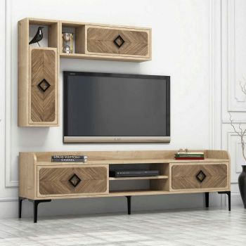Comoda TV, Hommy Craft, Samba, 180x52x35 cm, Stejar
