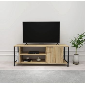 Comoda TV, Kalune Design, Bond, 120x54x30 cm, Pâslă / Negru