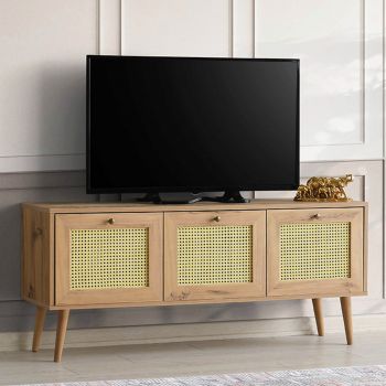 Comoda TV, Kalune Design, Likya 140, 140x60x40 cm, Stejar