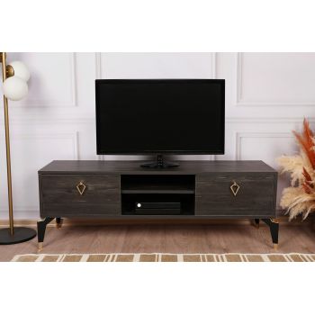 Comoda TV, Kalune Design, Posh, 143x47x40 cm, Maro inchis ieftina