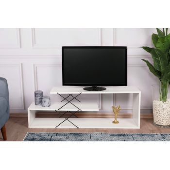 Comoda TV, Kalune Design, Zigzag, 120x40x30 cm, Alb ieftina