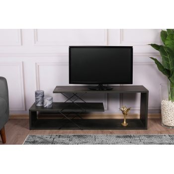 Comoda TV, Kalune Design, Zigzag, 120x40x30 cm, Maro inchis ieftina