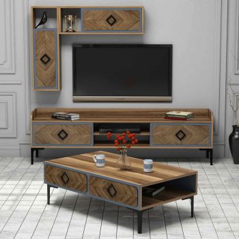 Set mobilier living, Hommy Craft, Samba, Nuc / Albastru ieftina