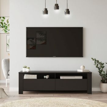 Comoda TV, Locelso, LC1, 140x41.8x40 cm, Negru