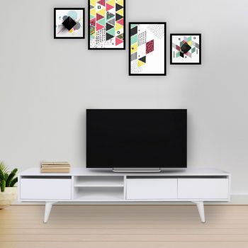 Comoda TV, Mod Design, Graz, 180x30x45 cm, Alb