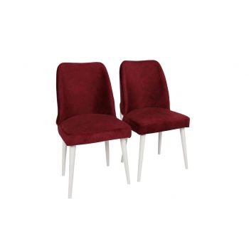 Set scaune 2 piese, Nmobb , Nova 782, Metal, Roșu Claret / Alb la reducere