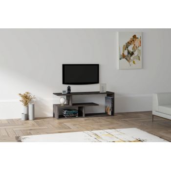 Comoda TV, Puqa Design, Cafu, 100x40x29.6 cm, PAL, Negru ieftina