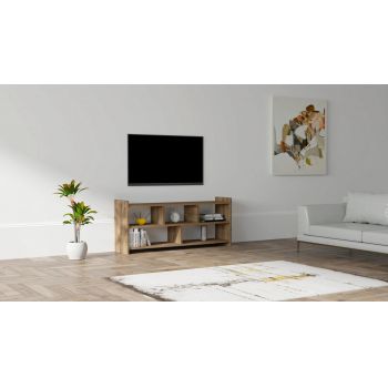 Comoda TV, Puqa Design, Pera, 120x55x28 cm, PAL, Maro ieftina