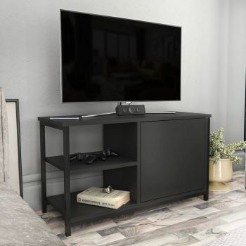 Comoda TV, Retricy, Muskegon, 89.6x35.3x50.8 cm, PAL, Negru / Antracit