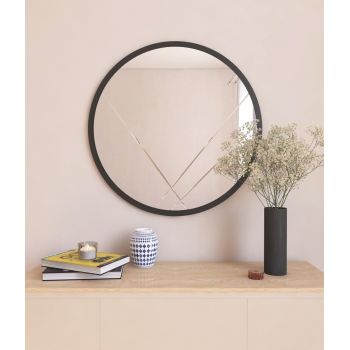 Oglinda decorativa, Siam, Gabel, 60x60x2.2 cm, MDF , Negru ieftina