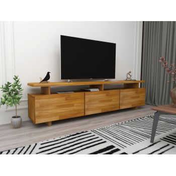 Comoda TV, Woodface, Verona, 174x52x30 cm, Lemn, Stejar