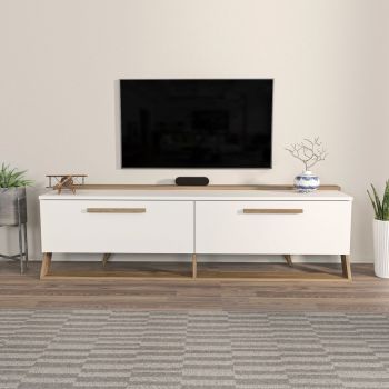 Comoda TV, Zena Home, Astrid, 163.8x46.8x36.6 cm, PAL, Alb/Maro