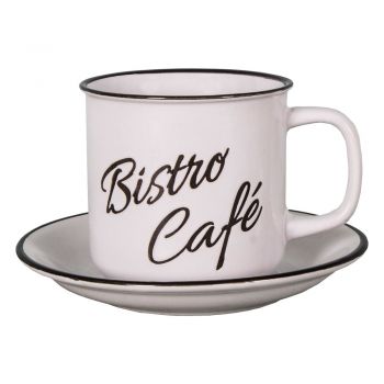 Ceașcă albă pentru espresso din gresie Bistro Café – Antic Line