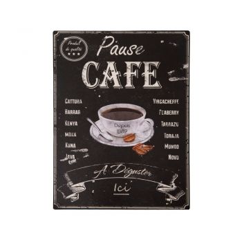 Semn din metal 25x33 cm Pause Café – Antic Line ieftina