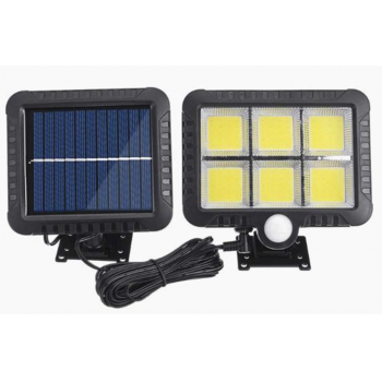 Proiector solar 128 LED 6 COB cu senzor și telecomandă