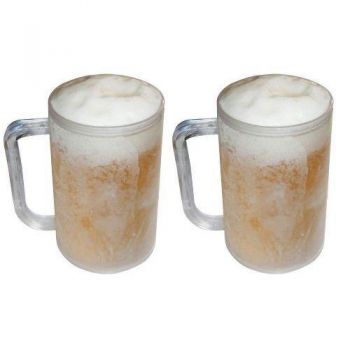 Set 2 x halba de bere cu pereti dubli pentru congelator