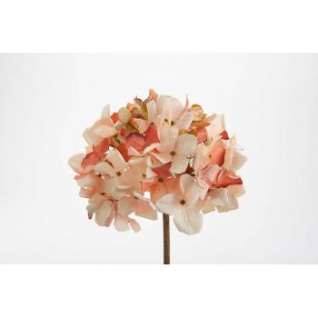 Fir de floare artificiala din Plastic Portocaliu Hortensie H61cm