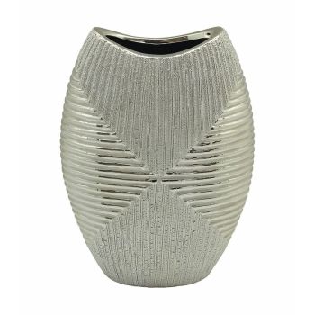Vaza decorativa din Ceramica Argintiu L14xH20cm Linares