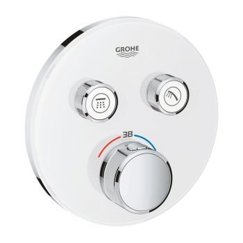 Baterie cada termostatata Grohe Grohtherm SmartControl, 2 iesiri, montaj incastrat, moon white - 29151LS0 la reducere