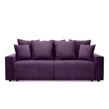Canapea Extensibilă 3 locuri LIVIGNO, cu ladă de depozitare, 235x93x100 cm - Violet