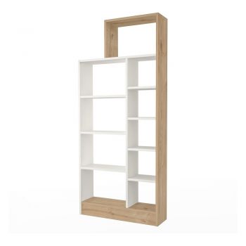 Bibliotecă albă/cu aspect de lemn de pin 75x171 cm Zerre – Gauge Concept