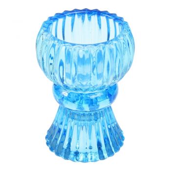 Sfeșnic albastru din sticlă - Rex London ieftin
