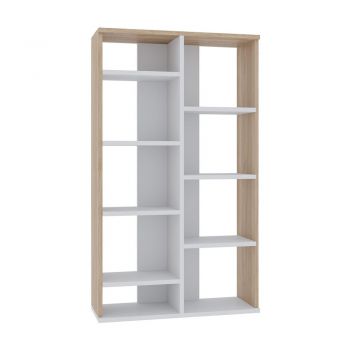 Bibliotecă albă/cu aspect de lemn de stejar 72x124 cm Keota – Kalune Design