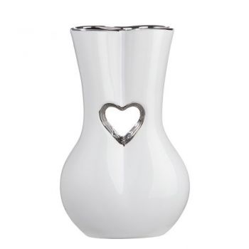 Vaza decorativa din Ceramica Alb L12xH19cm Heart