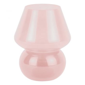 Veioză roz-deschis LED cu abajur din sticlă (înălțime 20 cm) Vintage – Leitmotiv ieftina