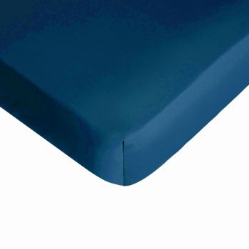 Cearceaf de pat cu elastic Descamps Sublime 140x200cm Albastru Nymphea