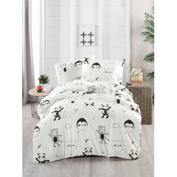 Lenjerie de pat pentru o persoana, Panda, Life Style, Bumbac Ranforce